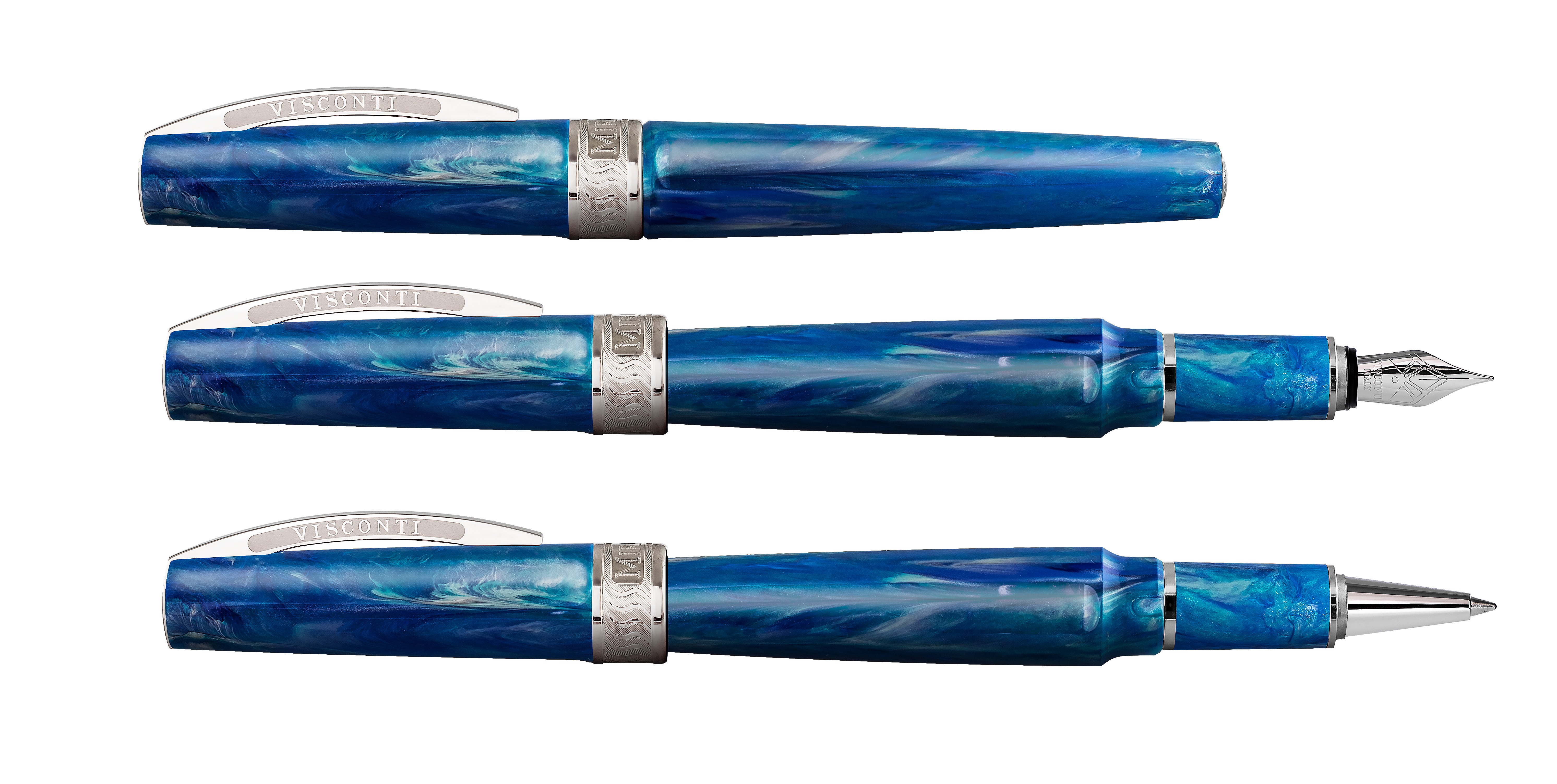 Blu notte Penna stilografica con punta fine in acciaio colore Visconti Mirage